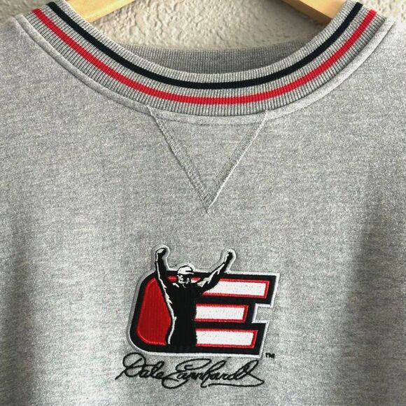 Vtg Chase NASCAR Sweater #3 Dale Earnhardt Gray Sz Large Thick Crewneck Pullover - Picture 3 of 9